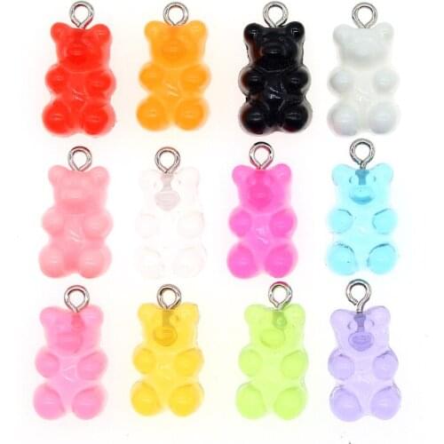 10pcs/lot Mixing 6*11*20mm 3D Acrylic Bear Charms Color Mixed Pendant DIY Craft For Bracelet Earrings Jewelry Findings XL1123