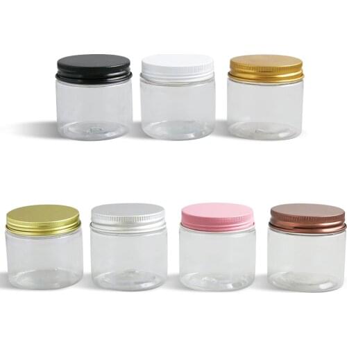 24 x Travell 60g Clear Make Up Cream Jar With Metal lids 60cc Transparent Cosmetic Pet Containers for Cream use