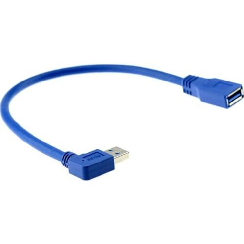 30CM USB 3.0 Right Angle and Left Angle Male to USB 3.0 Female Extension Cable USB Extension Cable