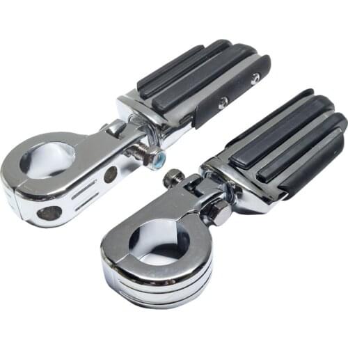 38mm 1-1/2" 1.5" Chrome Engine Guard Universal Highway Pegs Footpeg Rest Pedals Mounts For Kawasaki Suzuki Harley Honda Bike