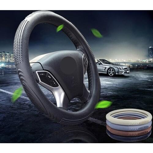 5 Colors Silicone Car Steering Wheel Cover Wrap Universal Non-slip Durable Wearable Volant Auto Car Protector Funda Volante