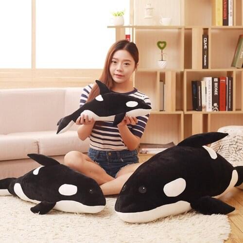 50cm 80cm 120cm Killer Whale plush toy stuffed marine animal Killer Whale soft doll fish pillow kids toy birthday gift for child