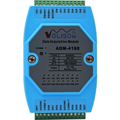 ADM-4188 8Channel Isolated Digital Industrial Switch 8DI/DO Data Acquisition Module RS485 MODBUS RTU