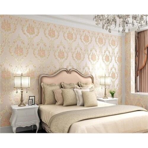 Beibehang Three-dimensional relief co-extruded garden American nonwoven wall paper Warm bedroom shop background 3d wallpaper