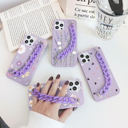 Bracelet Wrist Chain Case For Samsung Galaxy A22 A72 A82 A52 A32 A51 A50 A21S A12 A02S A20e A31 A30 A42 A41 A40 A71 A7 2018 Capa