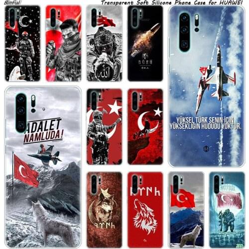 Hot Turkey soldier Wolf Soft Silicone Phone Case for Huawei P30 P20 Pro P10 P9 P8 Lite 2017 P Smart Z Plus 2019 NOVA 3 3i Cover