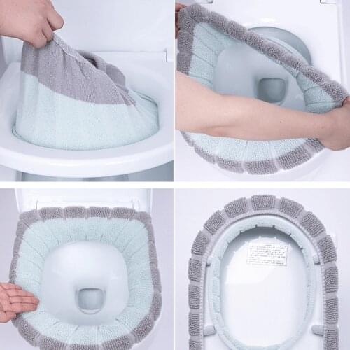 Toilet seat cover Bathroom Toilet Seat Closes tool Washable Soft Warmer Mat Cover Pad Cushion Cover bathroom accessories