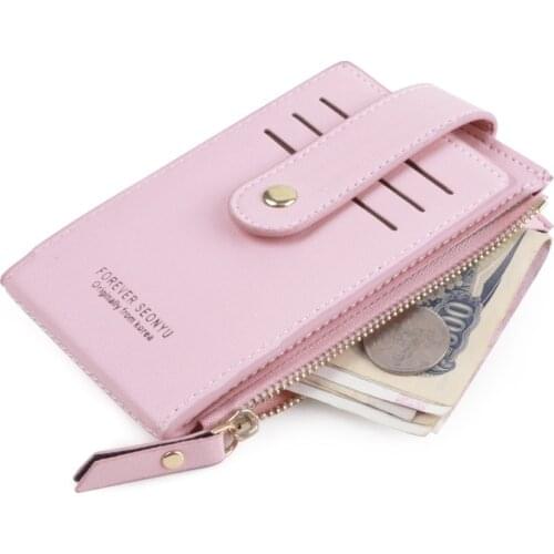Card Holder Women Purse Wallets Photocard Slot Female Business Credit Card Wallet Ladies Card Bag Zipper Coin Purse Pocket