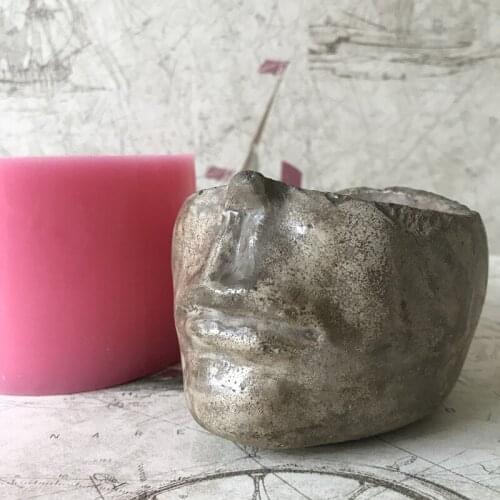 Creative Face Pot Plant Vase Resin Mold 3D Human Chocolate Sugarcraft Fondant Mould Silicone Cake Baking Decoration Accessories