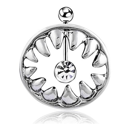 Circle around belly button shield navel Ring piercing bar body jewelry 14g