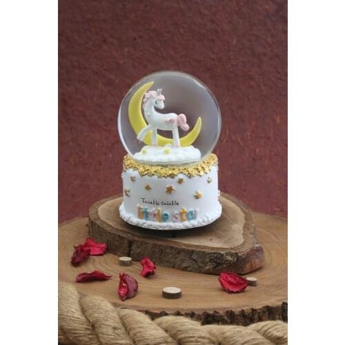 Kurmalı Müzikli Büyük Boy Kar Küresi 14x16 cm
