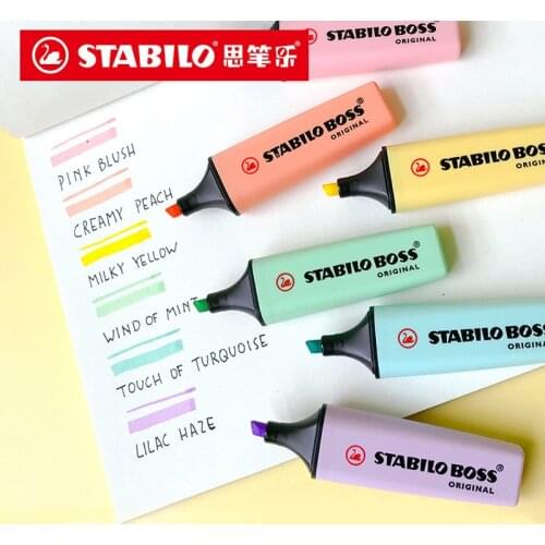 STABILO BOSS70 Macaron Color Highlighter for Students with Large-capacity Candy Color Marker Color Pastel Marker Pen