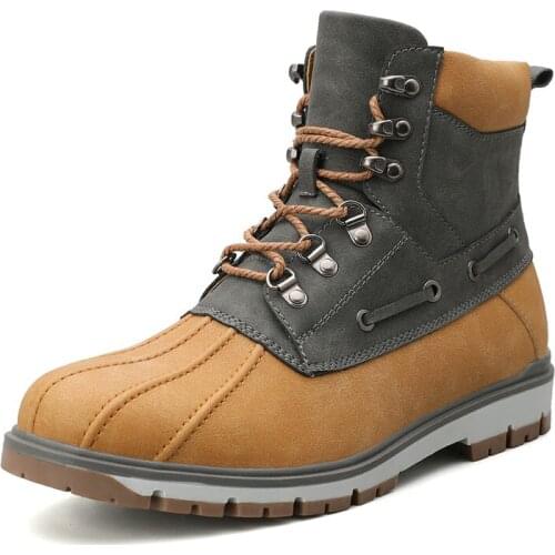 Mens Casual Genuine Leather Shoes Winter Motorcycle Work Boots British Style Martin Non-slip Outdoor Tooling Footwear for male