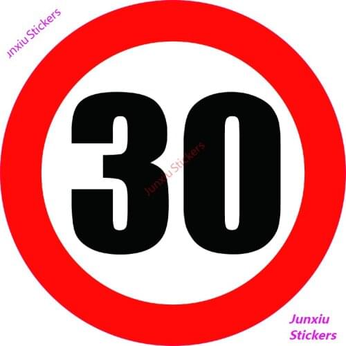 Speed Limit Sign 30KM Decal Waterproof Colorful Car Stickers and Decals for Bumper Trunk Auto Decoration Accessoriess KK12*12cm