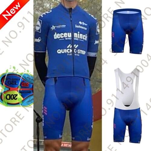 New Team Quick Step 2021 Cycling Jersey Blue Clothing Suit Ropa Ciclismo Mens Summer Quick Dry Pro BICYCLING Maillot