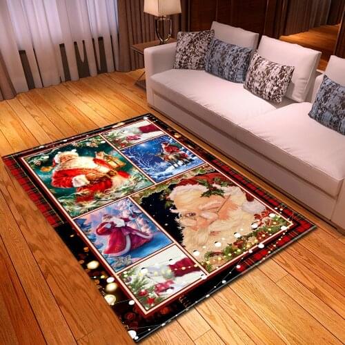 New Year decoration Rug Merry Christmas Welcome Doormats Indoor Home Decor Carpets for Bedroom Living Room Area Rugs Kitchen Mat