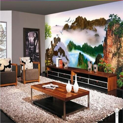 Beibehang Large - scale custom wallpaper HD landscape landscape world on Wonderland TV backdrop fluorescent wallpaper