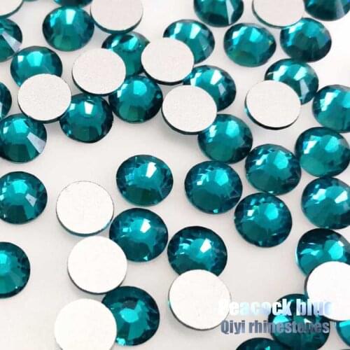 Peacock blue 3D Super flash high quality galss nail art non hotfix flatback rhinestones diy accessory FM07