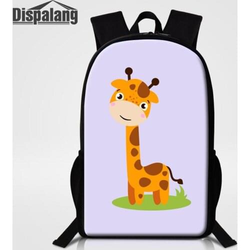 Cute Cartoon Fox Lion Zebra Bear Giraffe Animals Printed School Backpack For Boys Girls New Fashion Bookbag Children Big Bagpack