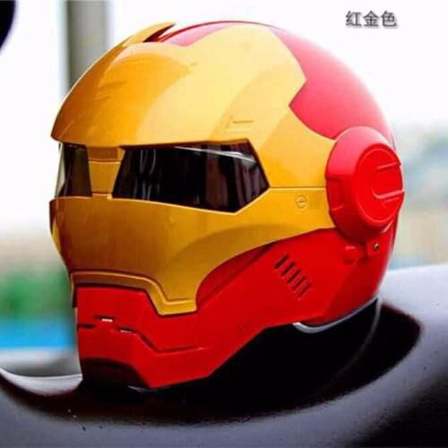 Personality Motorcycle Helmet Iron Man Retro Motorbike Helmet Robot Flip Up Helmet Full Helmet Casco Moto Motocross SM 610