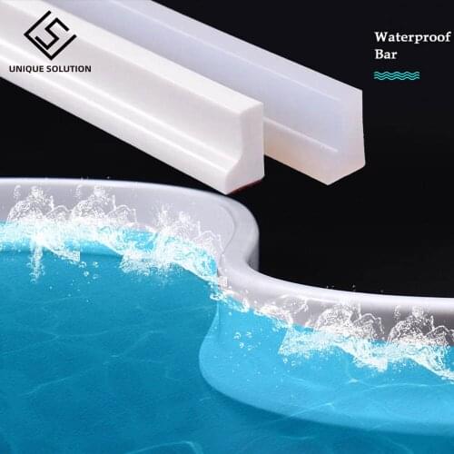1M/2M Silicone Bathroom Water Stopper Blocker Shower Dam Non-slip Dry And Wet Separation Flood Barrier Door Bottom Sealing Strip