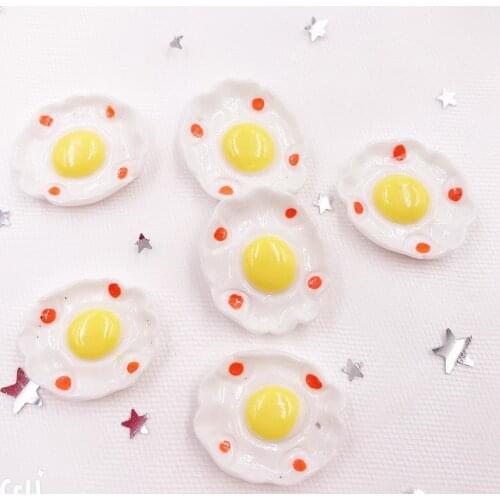 Resin Kawaii Colorful Lovely Egg Flatback Cabochon Stone 10PCS Scrapbook DIY Decor Home Figurine Crafts OH357
