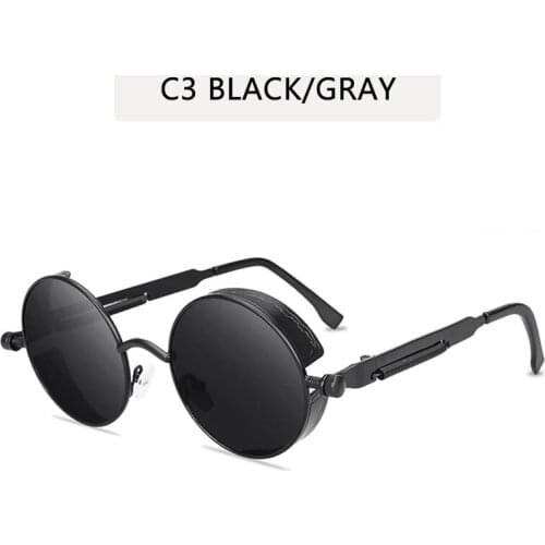 Metal Steampunk Sunglasses Men Women Fashion Round Glasses Brand Design Vintage Sunglasses High Quality UV400 Oculos de sol