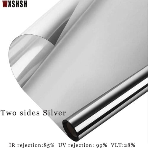 70cm Width Silver Window Sticker Self-Adhesive Removable Private UV-Proof Explosion-Proof One-Way Perspective Vinyl Glass Film