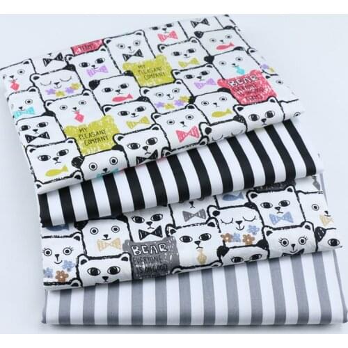 Cats Printed Baby Cotton Twill Quilting Fabric by half meter for DIY Sewing Bed Sheet Dress making cotton fabric 50*160cm