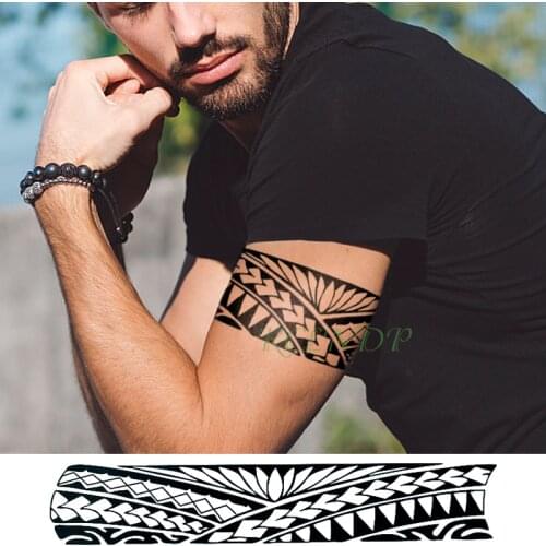 Waterproof Temporary Tattoo Sticker Tribal totem band Fake Tatto Personality Flash Tatoo Waist Arm Foot Tato for Girl Women Men