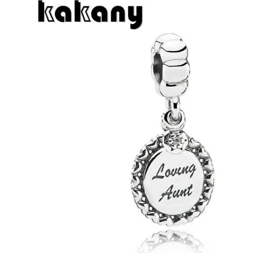 925 Sterling Silver Loving Aunt Pendant Charm Mothers Day Gift High Quality 1:1 European Womens Fashion Accessories