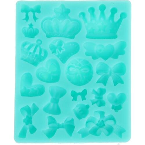 1pc Liquid Silicone Cake Mold Crown Bowknot Fondant Cake Mold For Wedding Cake Decoration Kitchen Baking Tools