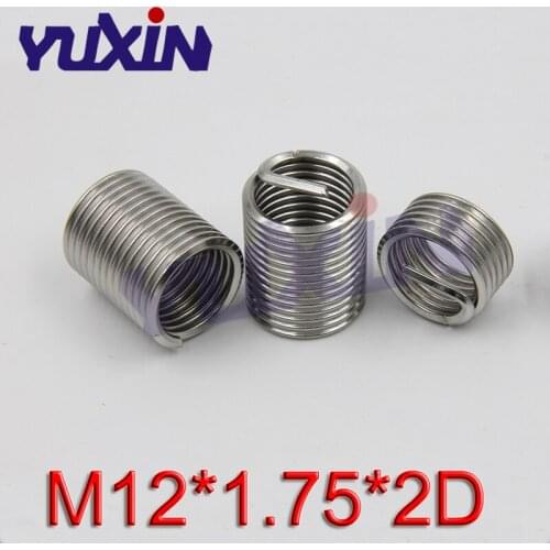 20Pcs M12*1.75*2D Screw Thread Insert A2 Stainless Steel 304 Fasteners Repair Tools Kit Coiled Wire Helical Screw Sleeve Set