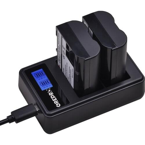 2000mAh EN-EL15 ENEL15 EN EL15 EL15A Battery + LCD Dual Charger for Nikon D600 D610 D600E D800 D800E D810 D7000 D7100 d750 V1