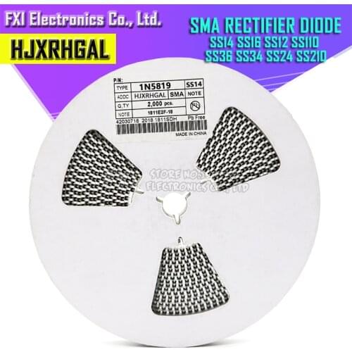 2000PCS 1N5819 SS14 1N5822 SS34 SR160 SS16 1N5817 SS12 SR1100 SS110 SR360 SS36 SR240 SS24 SR2100 SS210 SS310 SMA Rectifier diode
