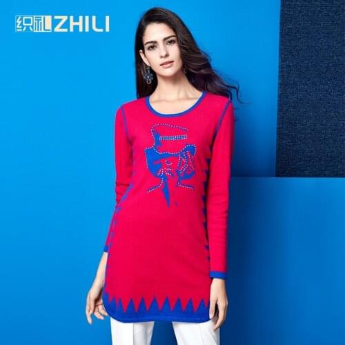 2017 o-neck sweater dress pullover pure cashmere sweater female medium-long basic shirt slim hip skirt