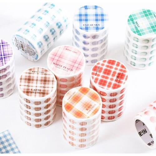 8PCS/LOT checkered dot series sticker DIY sticker paper decorative tape paper masking tape washi tape