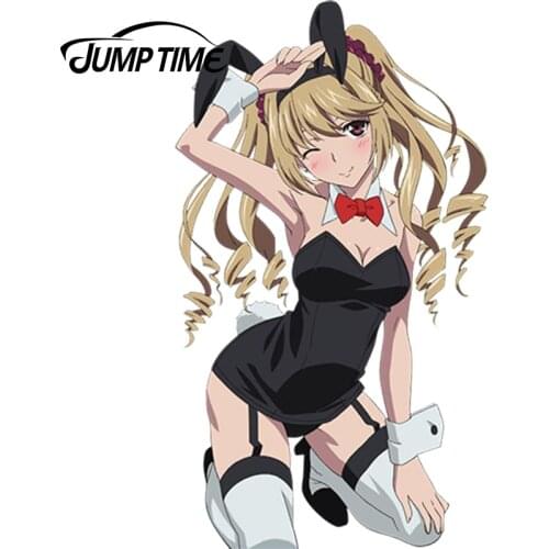 JumpTime 13cm x 7.4cm Car Styling Super Kawii Anime Girl Graphic Strike The Blood Aiba Asagi Car Stickers Motorcycle Car Decal