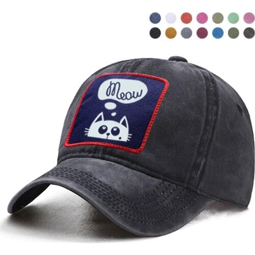 Kawaii Cat Harajuku Hip Hop Baseball Cap Dad Trucker Hat Woman Berets Ponytail Caps Casquette Snapback Gorras Boinas Bone Hats