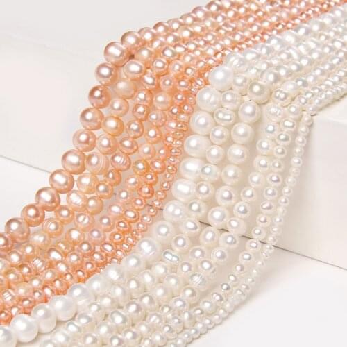 Natural Potato Pearls Beads 3-9mm High Luster White Freshwater Strand Beads For DIY Making Jewelry Accessory Bracelets Necklace