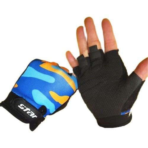 Children Half Finger Cycling Gloves For Outdoor Fun & Sport Football Ski Running Anti-Slip Gloves For Boy And Girl