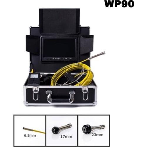WP90 9" LCD Sewer Drain Pipe Inspection Camera System 20M 30M 50M Industrial Pipeline Endoscope 6.5/17/23mm Snake Video Camera