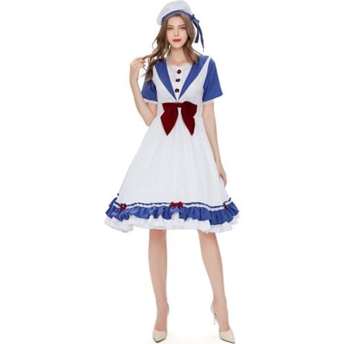 Halloween Sexy Adult Women Sailor Costume Female Navy Exotic Uniform Cosplay Fancy Dress With Hat