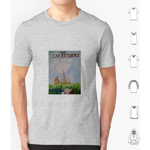 The Cat Returns T Shirt 6xl Cotton Cool Tee Studio Ghibli The Cat Returns Anime Japanese Animation Hayao Miyazaki Haru The Baron