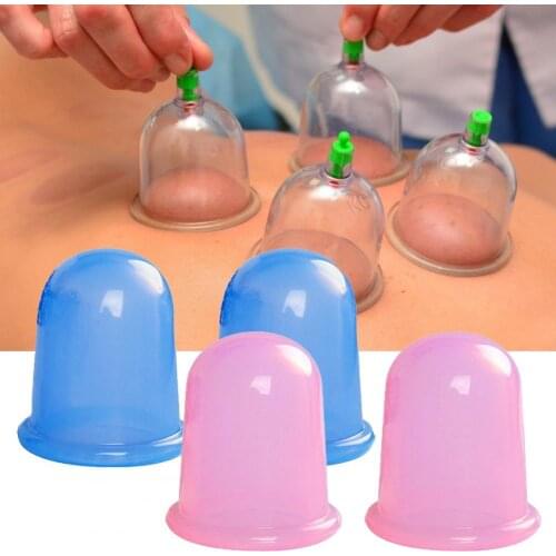 2Pcs Body Cupping Anti Cellulite Cup Vacuum Massage Cups Relax Smoothing Fine Lines Silicone Vacuum Suction Massage Cup Massager