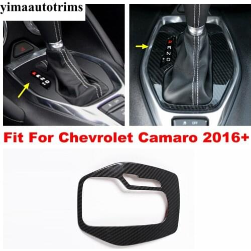 Car Interior Gear Box Decorative Frame Sequins Cover Trim Carbon Fiber Look Accessories For Chevrolet Camaro 2016 - 2020