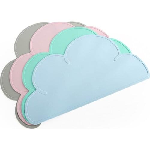 Cloud Shape Plate Mat Placemat for Kids Food Grade Silicone Table Pad Waterproof Heat Insulation Easy Cleaning Baby Tableware
