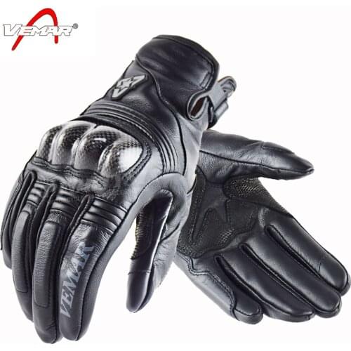 Retro Pursuit Perforated Real Leather Motorcycle Gloves Moto Waterproof Gloves Motorcycle Protective Gears Motocross Gloves Gift