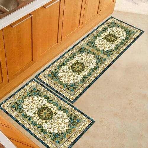 Zeegle European Style Kitchen Mats Anti-Slip Bathroom Carpets Soft Bedroom Bedside Mats Kitchen Rugs Home Entrance Doormats