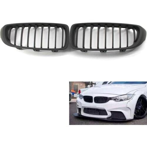 Left Right Side Matte Black Front Kidney Grille Grill M4 Sport for BMW 4 Series F32 F33 F36 F82 430i 428i 435i Coupe